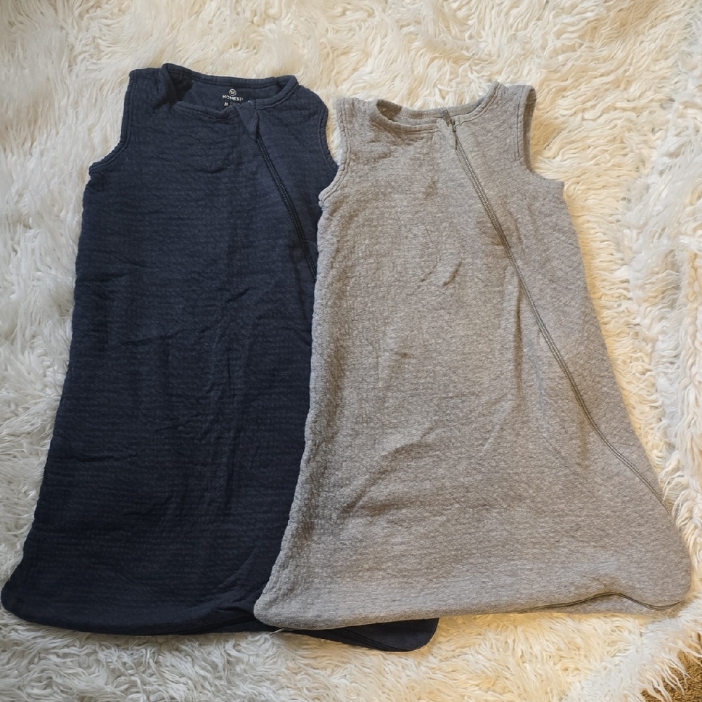 The Honest Company Kids Pajamas Sleep Sacks - Navy and Gray